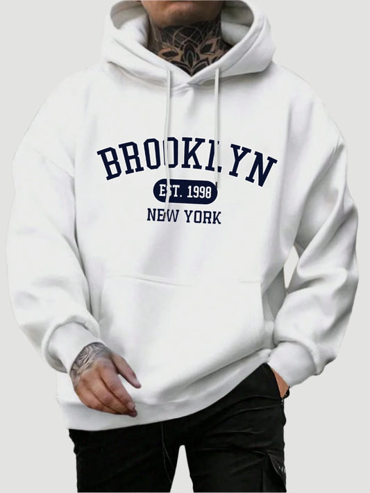 Brooklyn Est 1998 New York Printing Men Hoodies Harajuku Crewneck Hoodie Fashion Oversize Hoody Autumn Comfortable Tracksuit